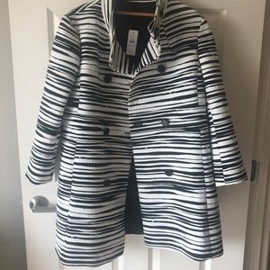 Ann Taylor b & w zebra swing coat